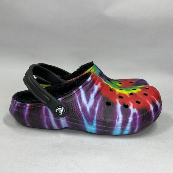 Crocs Shoes Women's Size 10 Lined Insulated Tie Dye Slip On 4x4 Clogs - Picture 1 of 11